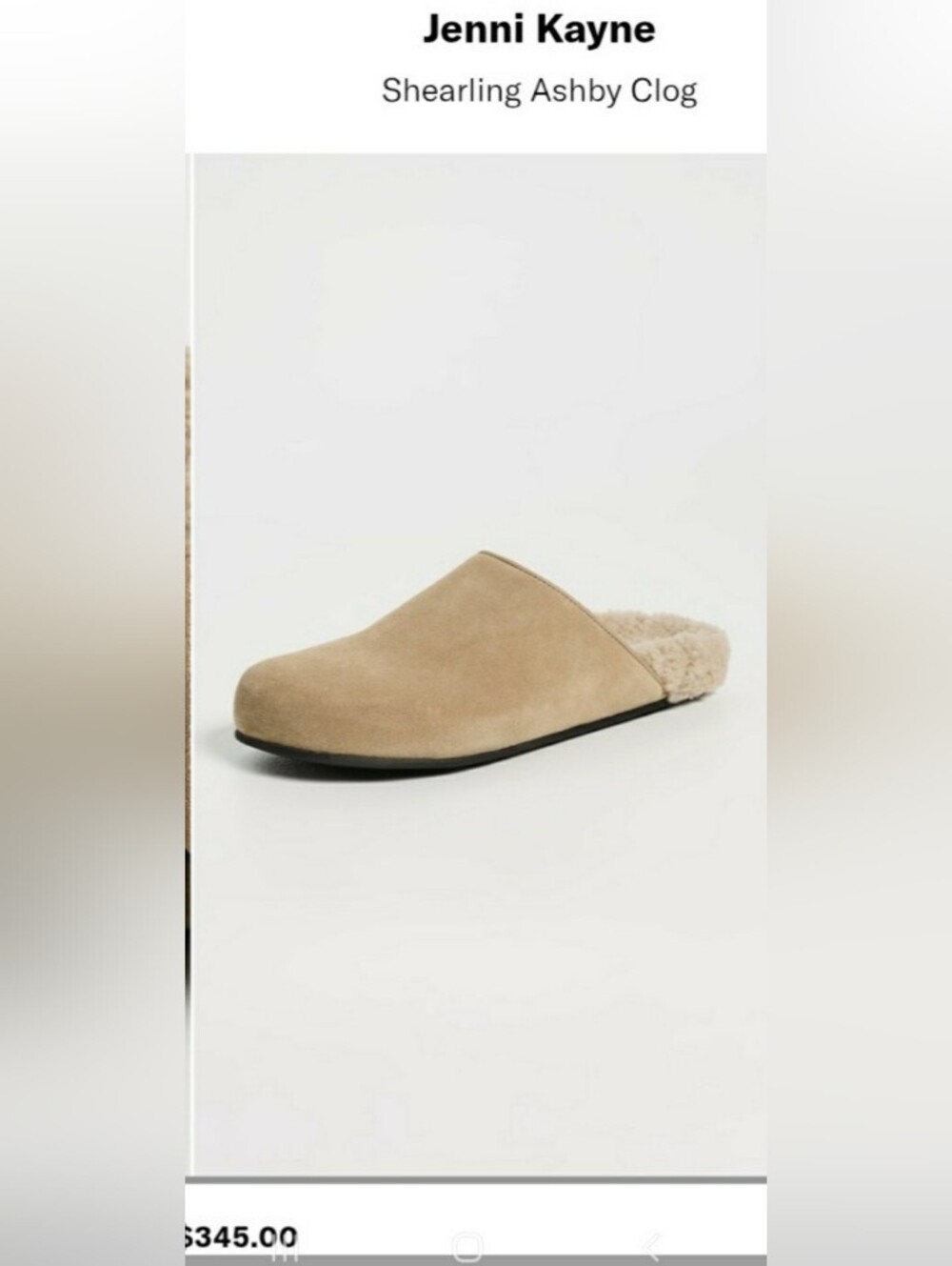Jenni Kayne Suede Shearling Mule in Beige Size 8(38)